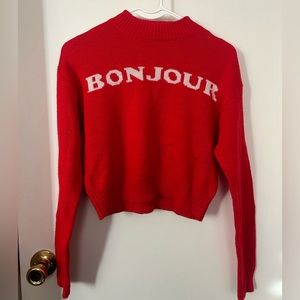 Forever 21: Red knitted turtleneck sweater
